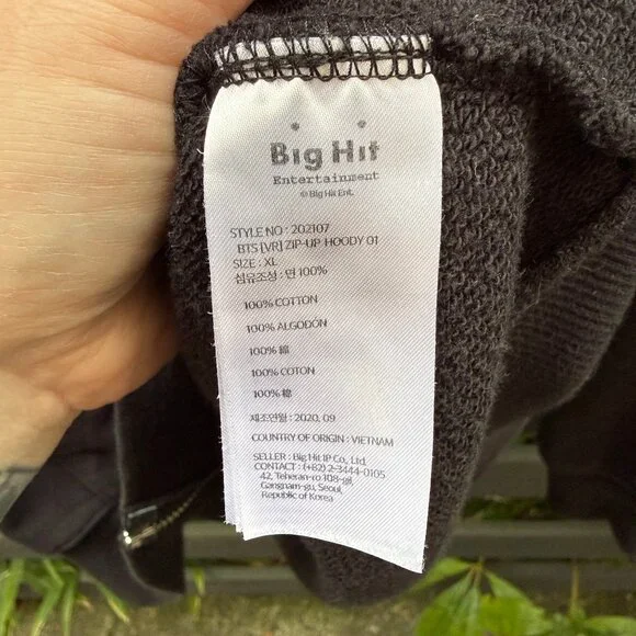 BTS Official Zipper Hoodie Kpop Sweatshirt XL - Picture 5 of 6